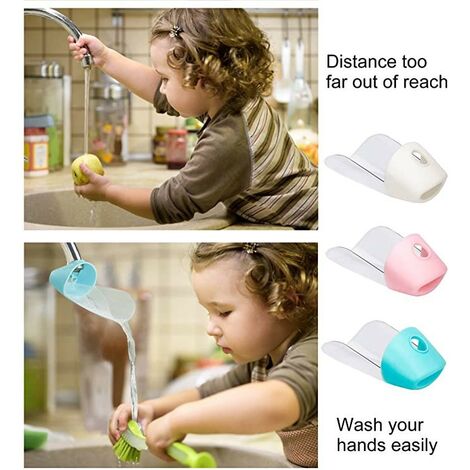 3 PièCes Robinet De Rallonge Pour Enfants - Enfants Faucet Extender -  Prolongateur De Robinet, Pour Enfant Se Laver Les Mains Lavage Cuisine  Salle De Bains(Bleu Clair, Beige, Rose Clair)Parent