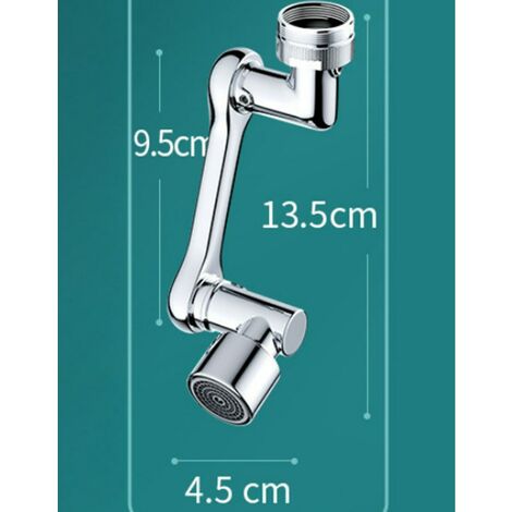 CCYKXA Argent Rallonge de robinet, aérateur de robinet rotatif à 1080°,  buse de mélange à