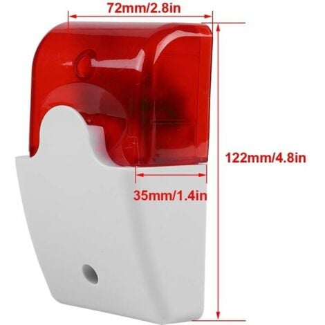 CCYKXA 2PCS Sirène stroboscopique filaire DC 12V alarme sonore lumière rouge sirène sonore système d'alarme de sécurité à domicile