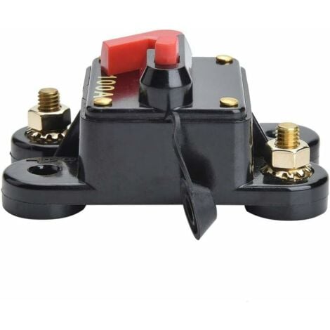 CCYKXA 12V-24V 100A DC Interrupteur à fusible automatique Disjoncteur Fusible de réinitialisation Auto Marine Bateau Vélo Stéréo Audio (100A)