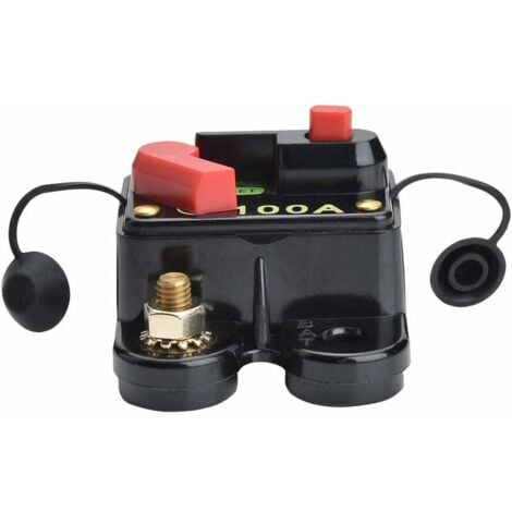 CCYKXA 12V-24V 100A DC Interrupteur à fusible automatique Disjoncteur Fusible de réinitialisation Auto Marine Bateau Vélo Stéréo Audio (100A)