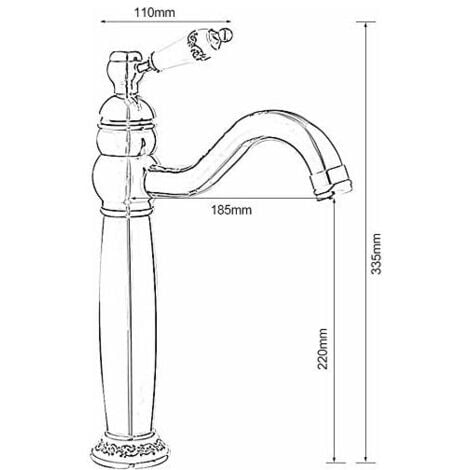 CCYKXA Robinet Lavabo RéTro Noir Haut,Mitigeur Lavabo Pivotant à 360°Robinet Salle Bain,Mitigeur Salle de Bain,Laiton