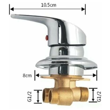 CCYKXA Carivent Mitigeur Cabine de Douche Robinet de douche en laiton Inverseur de sortie Robinet mitigeur de douche chromé Connecteur G1/2 Mitigeur d'eau froide et chaude de douche pour salle