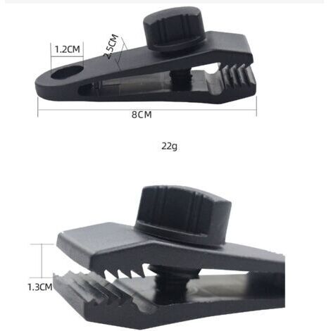 TOYANDONA 20 Pièces Pinces Pour Tente & Bâche - Clips De Fixation Robuste Anti-Vent Pour Camping Randonnée