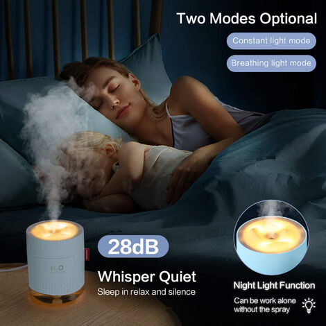 CCYKXA Mini humidificateur d'air pour bébé, sans piles, humidificateur d'air portable pour la maison, humidificateur d'air silencieux pour chambre à coucher USB pour bureau, bleu