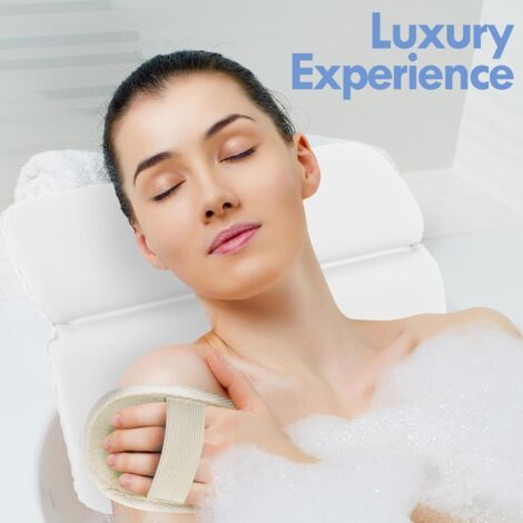 Oreiller De Baignoire Gonflable Avec Ventouses - Appui-Tête Confort Pour Bain Détente - Spa Et Wellness