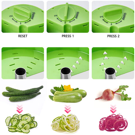 Coupe légumes - coupe légume spiralizer 4 en 1,spaghetti légume,spirale de  légumes trancheuse pour courgette nouilles,carotte spaghettis,concombre