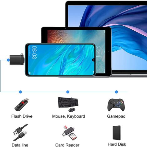 CCYKXA Adaptateur USB C vers USB 3.0(Pack de 3), Adaptateur USB-C vers USB-A Femelle OTG Adaptateur USB Type C Compatible avec MacBook, Samsung Galaxy, Huawei et Plus, Noir
