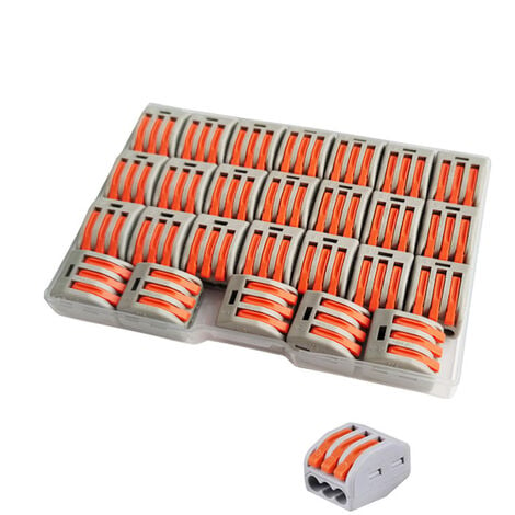 Connecteurs électriques rapides avec levier, 34 pcs 1-fil 2 bornes de  connexion rapide, domino électrique rapide, connecteur de fil de câble peut  être librement com