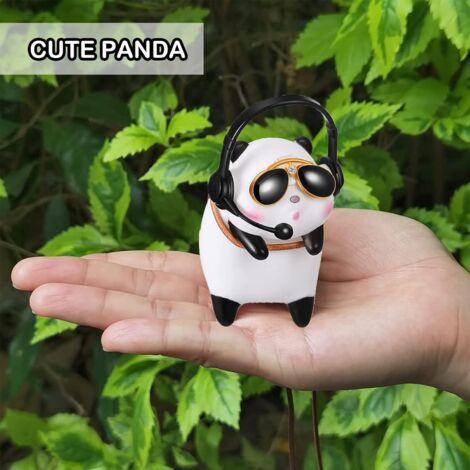Déco Tableau De Bord Panda Solaire - Figurine ABS 10x7.5 Cm, Tête Oscillante Automatique, Pour Voiture Ou Déco Intérieure