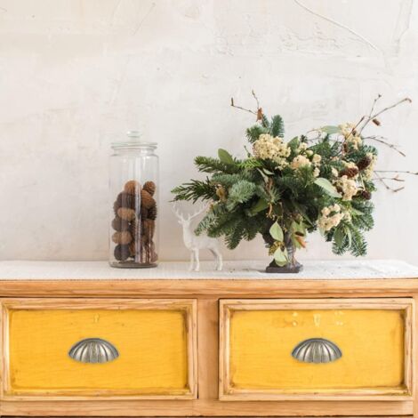 Lot De 10 Poignées De Tiroir Vintage En Fer Et Coquillage