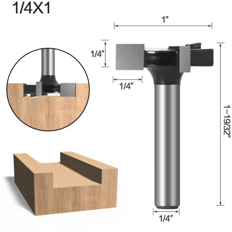 CCYKXA 1/4 Tige CNC Spoilboard Fraise de Surface de Fraise,Fraises à Défoncer Carbure de Tungstène Pour le Travail du Bois