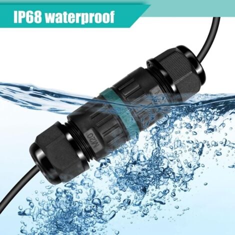 CCYKXA Lot de 4 Connecteur électrique etanche IP68 - Connecteur à 3 broches pour câble de Ø5-12 mm de diamètre, Boîte dérivation extérieur pour jardin et souterrain
