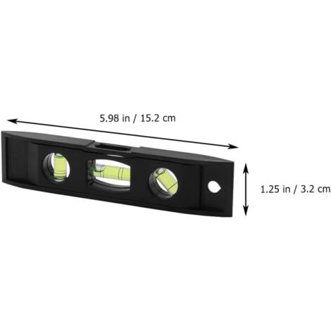 Lot De 2 Mini Niveaux à Bulle Magnétiques 153 Mm – Torpille 3 Bulles 45°/90°/180°, Précision ±0,1°, Noir