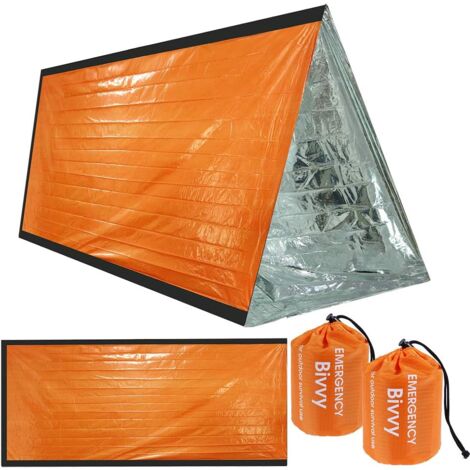 Couverture De Survie Réutilisable Vegena - Lot De 2, Imperméable Et Légère | 213x91cm Pour Camping Et Randonnée