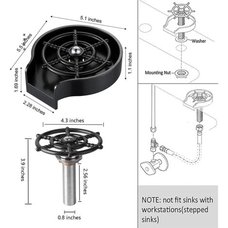 CCYKXA (A)Rince Verr Evier Automatique, Lave Verre Evier de Cuisine, Accessoire Evier Cuisine pour le Logement, le Bar et le Restaurant  Nettoyage du Biberon