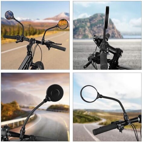 Miroir De Guidon De Vélo Réglable - Anti-vibration, Support 17,4 à 22 Mm - Pour VTT, Ville - Accessoire Sécurité Homme Femme