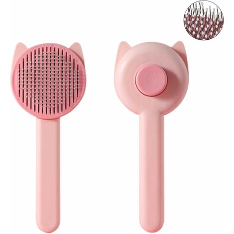 CCYKXA （Rose）Brosse Chiens Chats,Brosse pour chiens,Brosse pour chats,Brosse à enlever les poils pour animaux de compagnie à poils longs et courts,Clean Pet Hair with One Click,Massage Peigne