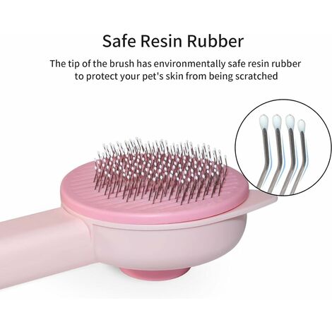 CCYKXA （Rose）Brosse Chiens Chats,Brosse pour chiens,Brosse pour chats,Brosse à enlever les poils pour animaux de compagnie à poils longs et courts,Clean Pet Hair with One Click,Massage Peigne
