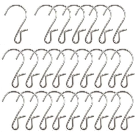 CCYKXA Crochet en forme de S de 10 pièces, crochet en métal en forme de S, cintre en métal,  crochet de lumière de fête, adapté pour suspendre des articles