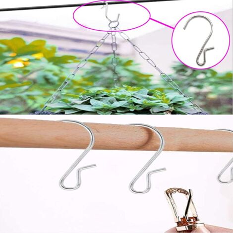 CCYKXA Crochet en forme de S de 10 pièces, crochet en métal en forme de S, cintre en métal,  crochet de lumière de fête, adapté pour suspendre des articles