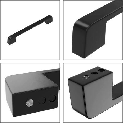 CCYKXA 10pcs poignée meuble entraxe 160mm-poignée porte cuisine noire poignee barre meuble poignee de cuisine noire 160mm