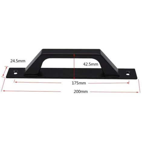 CCYKXA Lot de 2 poignées de porte en forme de D pour porte de jardin en bois Noir 200 mm