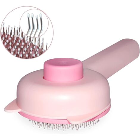 CCYKXA Brosse Chiens Chats,Brosse pour chiens,Brosse pour chats,Brosse à enlever les poils pour animaux de compagnie à poils longs et courts,Clean Pet Hair with One Click,Massage Peigne（Rose）