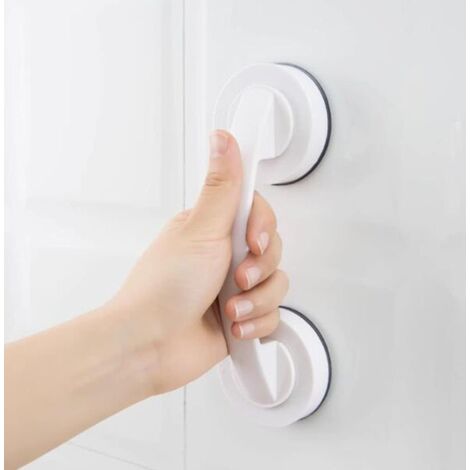 CCYKXA grandes poignées de porte et de fenêtre en verre, portes coulissantes de salle de bain, armoires, poignées sans trou, poignées de réfrigérateur, barres d'appui de douche (blanche)