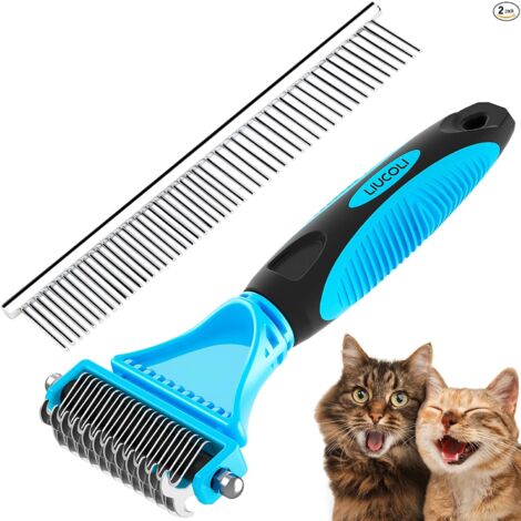 CCYKXA Brosse Chien, Brosse pour Chats, Peigne anti Poils Animaux,  Râteau de Toilettage - Enlever 96% des Poils Morts et Nœuds, Déméloir Professionnel pour les poils longs/courts