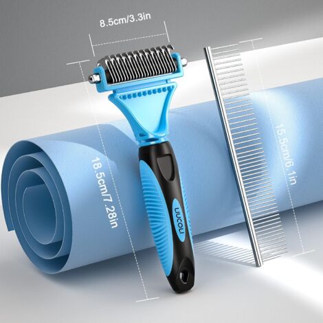 CCYKXA Brosse Chien, Brosse pour Chats, Peigne anti Poils Animaux,  Râteau de Toilettage - Enlever 96% des Poils Morts et Nœuds, Déméloir Professionnel pour les poils longs/courts