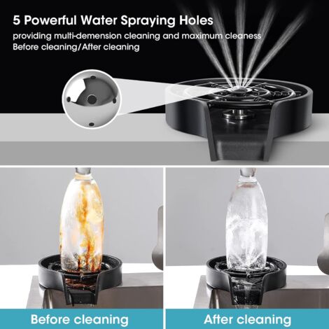 CCYKXA Rince Verr Evier Automatique, Lave Verre Evier de Cuisine, Accessoire Evier Cuisine pour Le Logement, Le Bar et Le Restaurant  Nettoyage du Biberon
