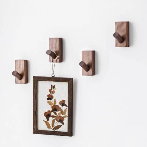 Dadabig 6 Pièces Patères Murales Enfant Bois Animaux – Adhésives Sans Percer, Motifs Mignons Pour Chambre & Salle De Bain