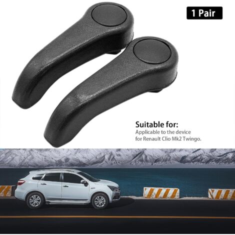 Poignées De Réglage Siège Pour Renault Twingo 1 Et Clio 2 - ABS Gris, Remplacement Direct - 2 Pièces