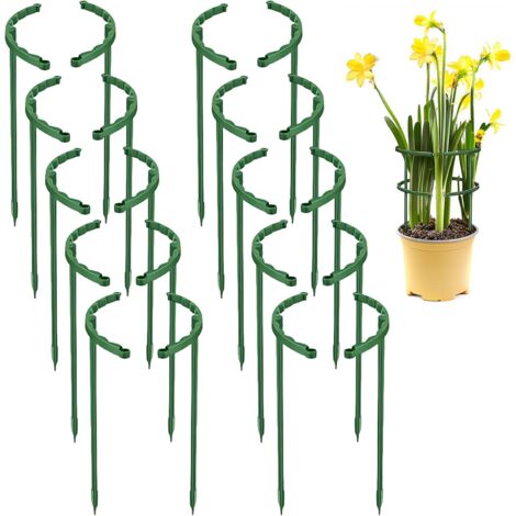 Vueinrg 20 Tuteurs Plantes Semi-Circulaires Vert - Support Grimpantes Intérieur/Extérieur