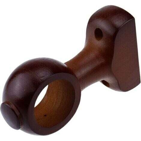 Paire de supports de rideaux doubles en bois, tringle de 35 mm, couleur