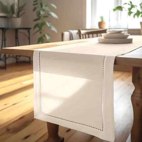 CCYKXA (1800×320×5) Chemin de Table en Coton Design ajouré pour 4 to 6 Seater  Naturel   Décoration de Table à Manger – Lavable en Machine
