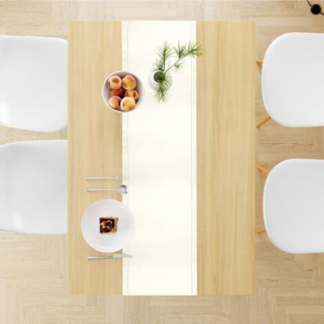 CCYKXA (1800×320×5) Chemin de Table en Coton Design ajouré pour 4 to 6 Seater  Naturel   Décoration de Table à Manger – Lavable en Machine