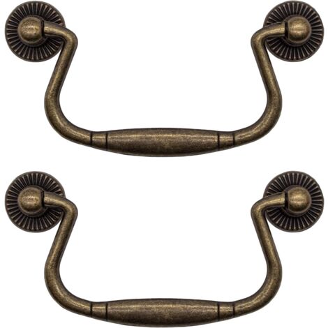 Paire De Grandes Poignées De Tiroir En Bronze – Doré – Pour Commode, Armoire