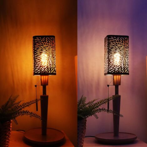 CCYKXA Abat-jour, Métal Gravé Ajouré Amovible Carré Rond Motif E27 E26 Décoratif Chevet Comptoir Abat-Jour abat jour lampe sur pied Abat-Jour pour Ampoules E27 E26