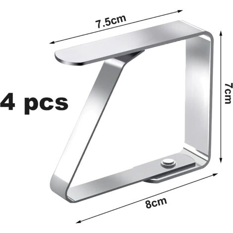 CCYKXA 4 Pièces Pince Nappe,Pince Nappe Table Epaisse,Inoxydable Attache Nappe,Pince Nappe Exterieur,Poids pour Nappe,pour Restaurant,Jardin,Mariage Fête,7.5 x 8cm