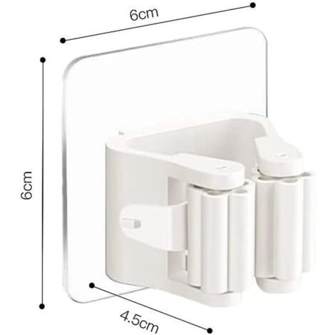 Support Mural Pour Balai Support De Vadrouille Auto-adhésif Mural 8 Pieces Sans Percage Clip De Fixation Pour Balai Pour Cuisine Salle De Bain Jardin Blanc 87207103