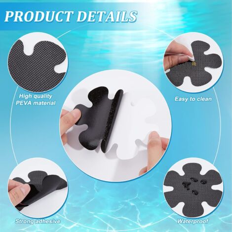 Adhésif Antidérapant Autocollants Antidérapants Pour Baignoire Et Douche - Lot De 10, Transparents/blancs, Diamètre 10cm Autocollants Salle De Bain