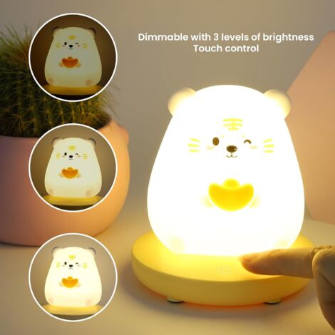 SHYOSUCCE Veilleuse Pour Enfant, Contrôle Tactile, En Silicone, Lampe De Nuit, Lampe D'allaitement LED Pour Bébé Kawai Avec Charge USB Pour Chambre D 'enfant, Chambre De Bébé, Décoration Cadeau