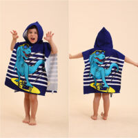 Poncho De Bain Enfant KASESSS Microfibre - Capuche, Motifs, 60x120cm, Rapide Séchage