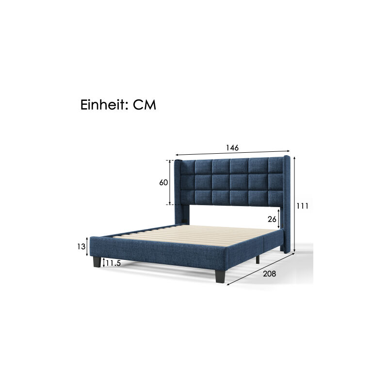 Lit Simple Rembourré En Sherpa Avec 2 Tiroirs - 90x200cm - Avec Ports