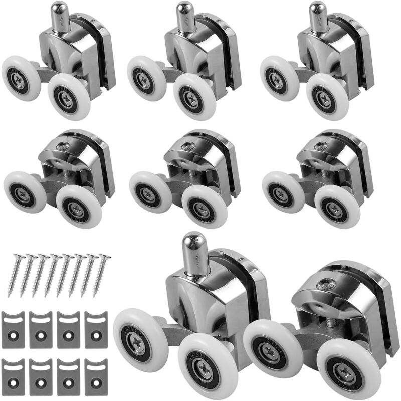 Roulette Porte Coulissante Douche Roulette Douche 8Pcs Roulettes Porte Douche Pour Rouleau Avec