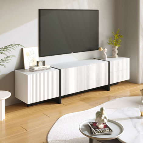 Meuble TV Design Avec 4 Portes Et 2 Tiroirs - Rangement Moderne Pour Salon