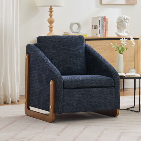 Chaise longue côté gauche BRANDE Tissu Marron clair