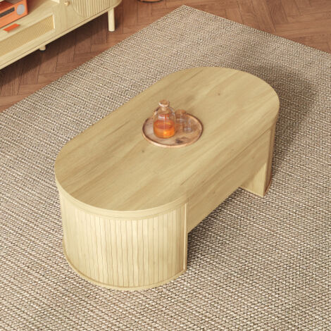 Table basse relevable avec étagère extensible et plateau de table relevable, 110x56x55 cm